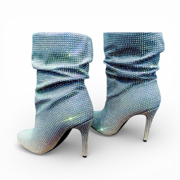 Nine West Stiletto Boots Women's Rhinestone Boots High Heeled Size 7.5 BRAND-NEW - Picture 2 of 11